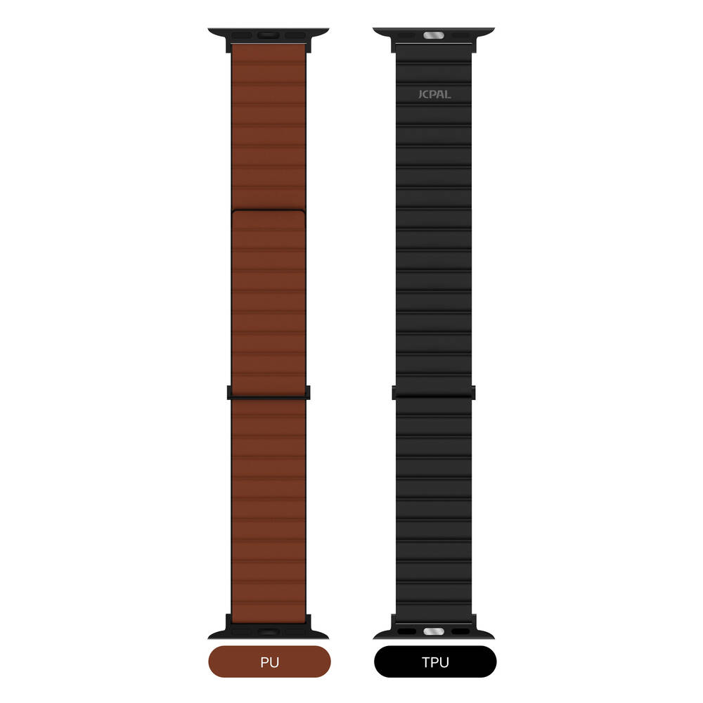 JCPal FlexDuo Apple Watch Band (Black/Brown) for Apple Watch 1-8th, SE1-2nd (38/40/41mm)