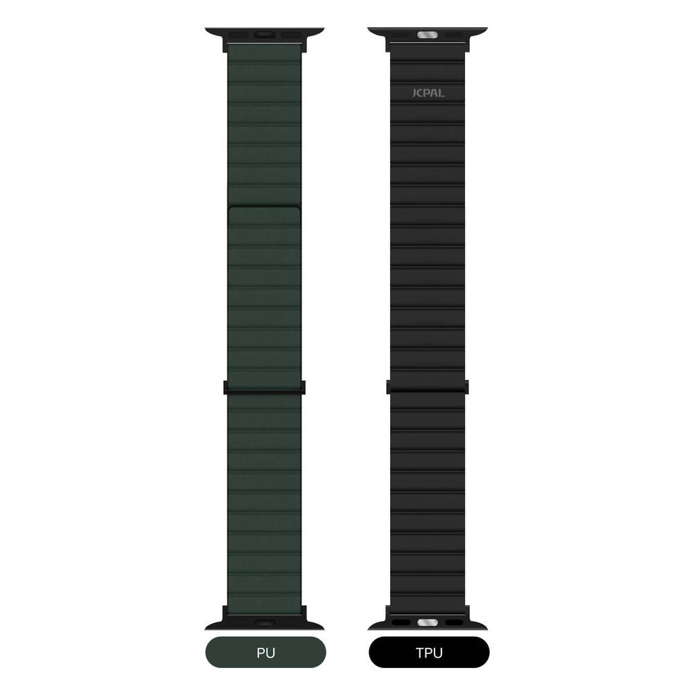 JCPal FlexDuo Apple Watch Band (Black/Midnight Green) for Apple Watch 1-8th, SE1-2nd (38/40/41mm)