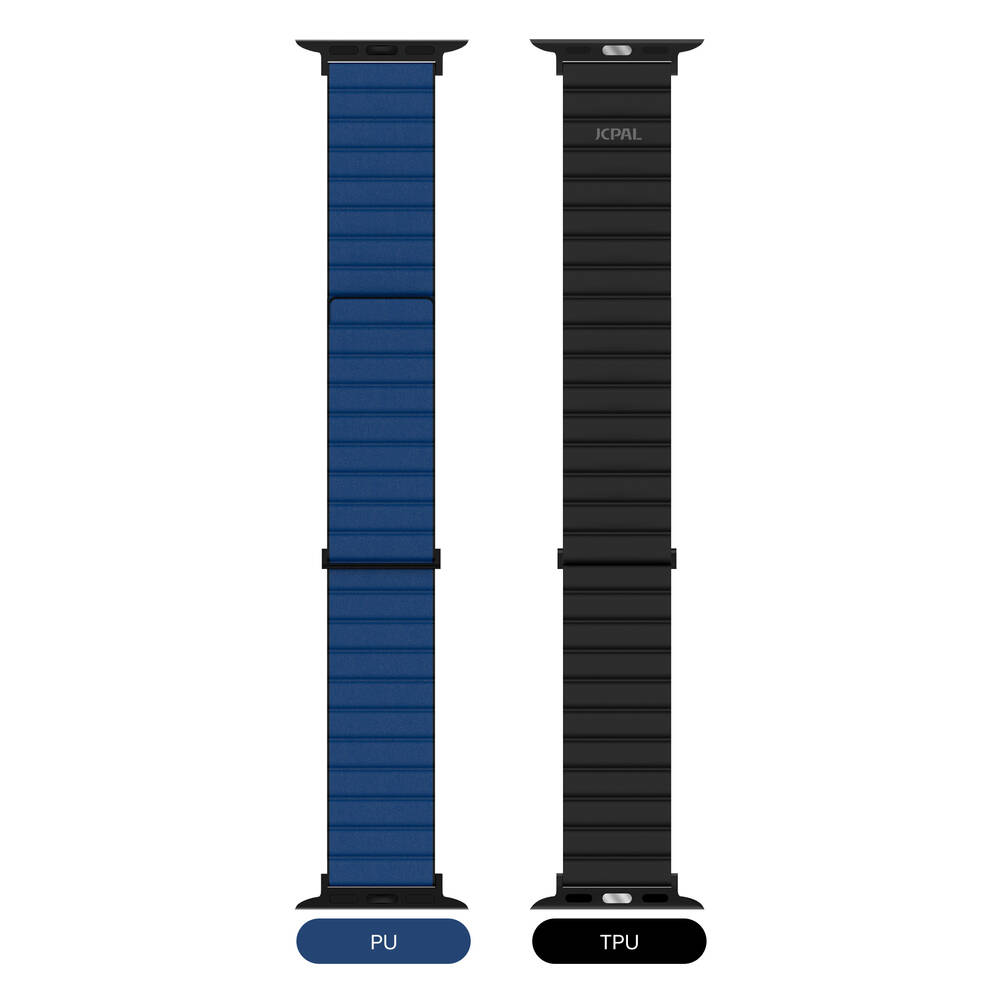 JCPal FlexDuo Apple Watch Band (Black/Navy Blue) for Apple Watch 1-8th,SE1-2nd (38/40/41mm)